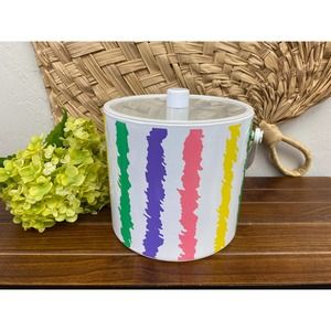 1980’s Retro Abstract Color Stripe Ice Bucket